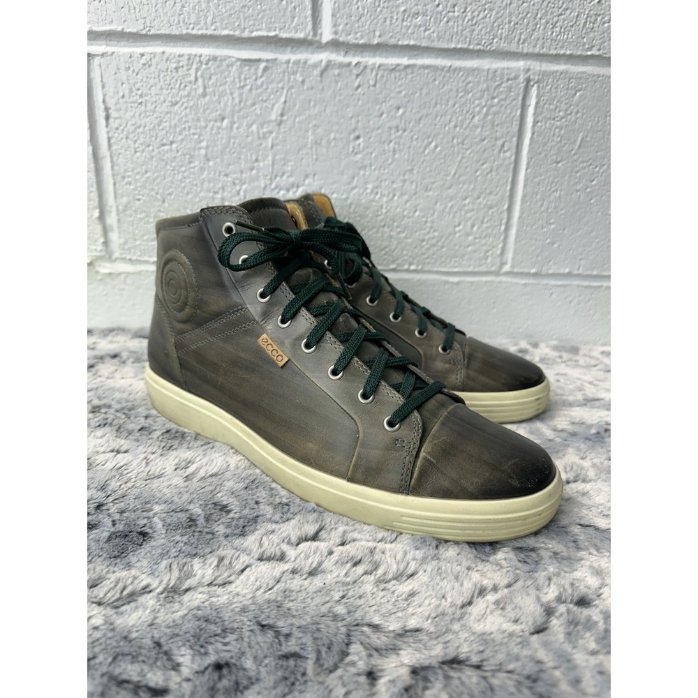 ECCO Soft 7 Leather Lace Sneaker Boots Green / Size 47 US Men’s 13